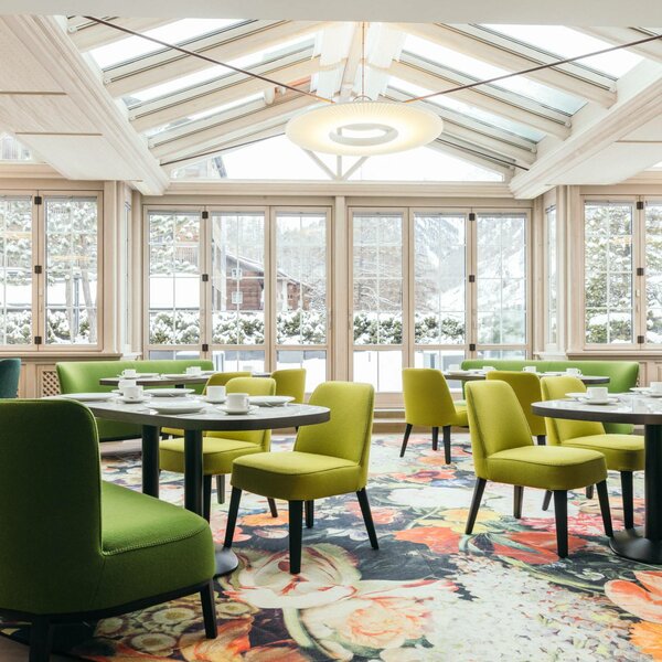 Hotel mit Blick auf das Matterhorn: schon beim Frühstück